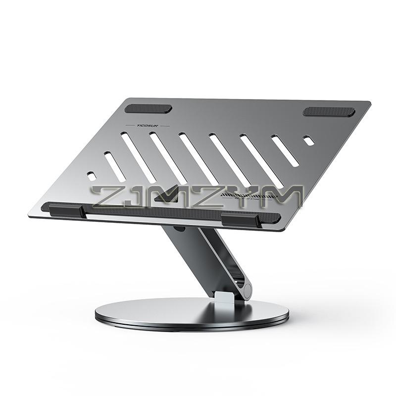 Aluminum Laptop Base Containing 6 In 1 USB Type C 360 Degree Rotating Adjustable Laptop Cooling Support