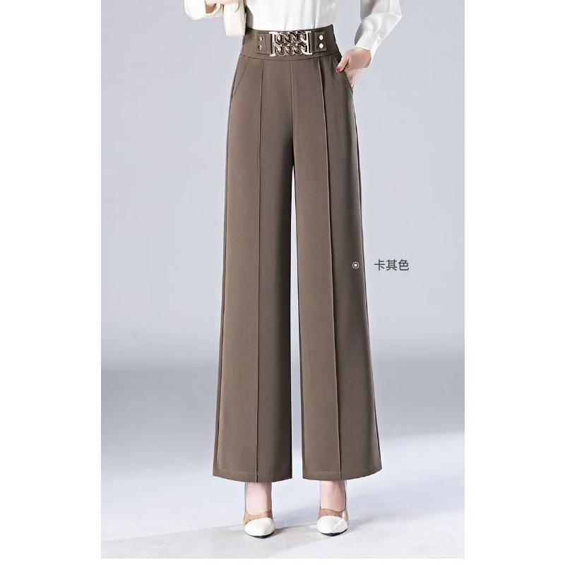 

Универсальные брюки-палаццо с подвеской, карманами, однотонные, новые, высококачественные, эластичные, с высокой талией, повседневные 4XL коричневый