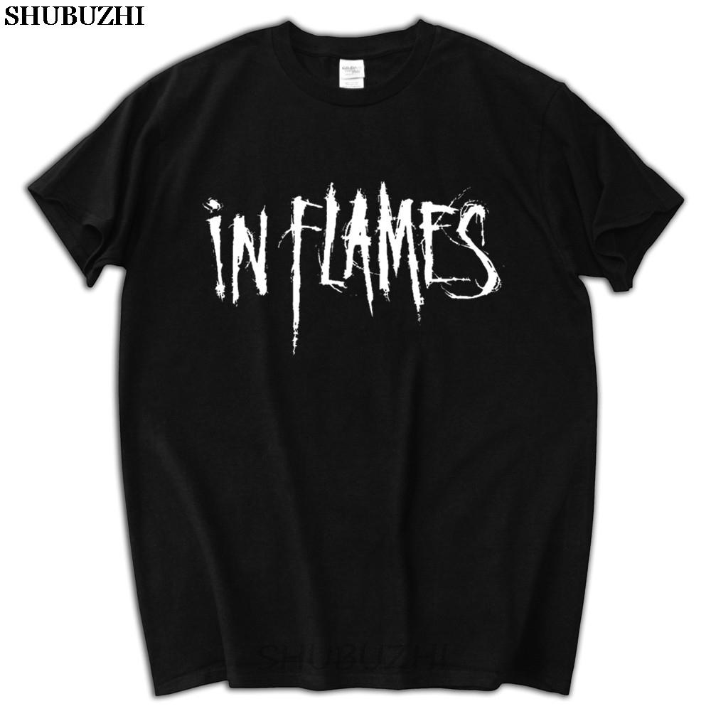 In Flames TShirt Swedish Metal Band Short Sleeve Black Tee Men T Shirt Print Cotton Short Sleeve Tshirt Cotton sbz5647 S