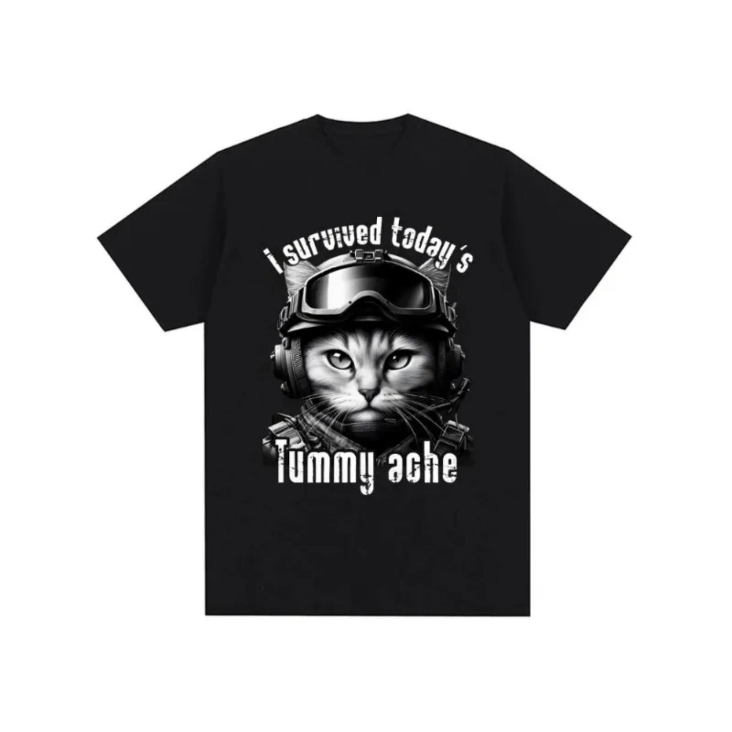 Funny Fanin Thousand Yards Cat Eye T-shirt Harajuku Style Retro Women s T-shirt Men and Women Plus Size Casual Streetwear S чёрный