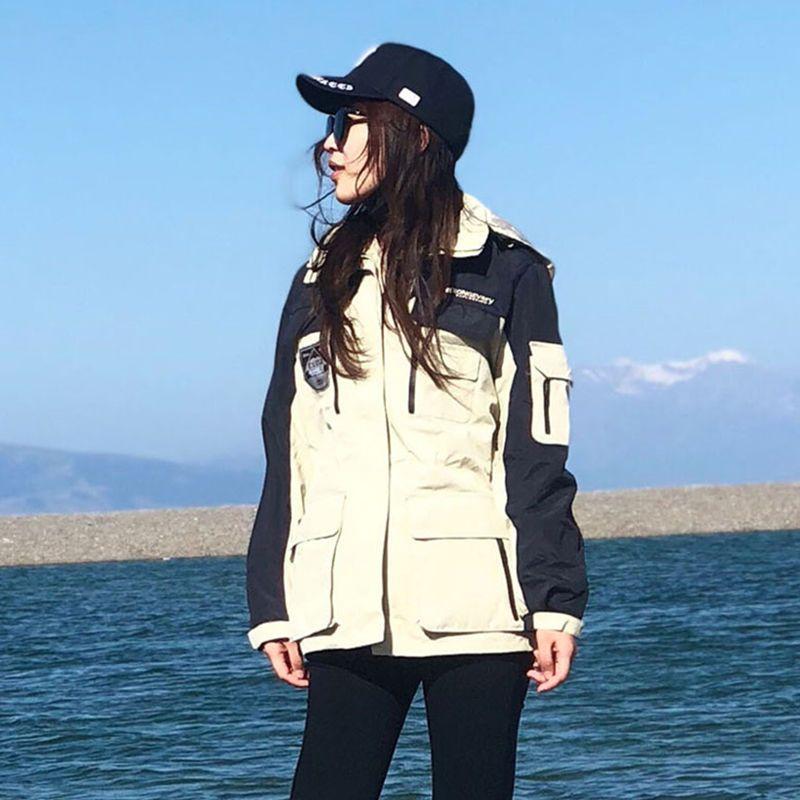 Pogrubiona, odpinana, wyszczuplająca, wodoodporna, wiatroszczelna kurtka alpinistyczna na świeżym powietrzu