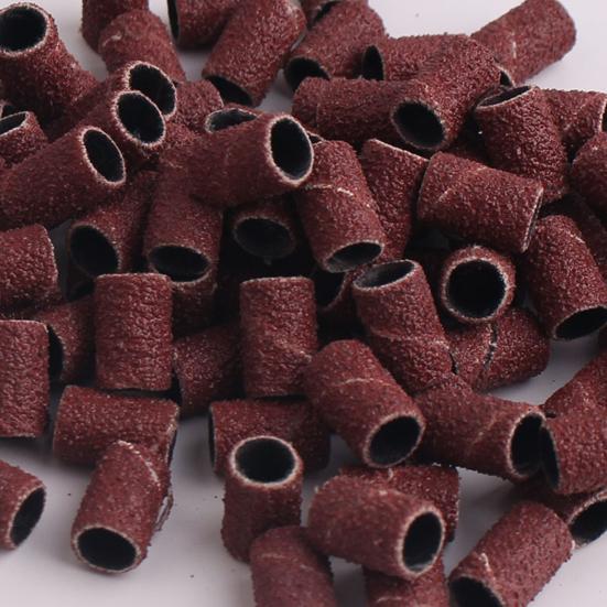 100Pcs Grinding Sand Ring Wear-resistant Fine Workmanship Durable Nail Electric Drill Machine Grinding Sand Ring for Nail Salon