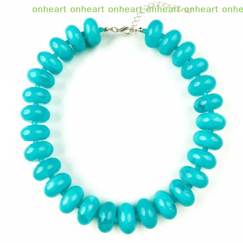 1Pcs Chunky Bohemian Resin Bead Necklace Dopamine Fashion Jewelry Colorful Charms Statement Choker for Beach and Holiday Looks