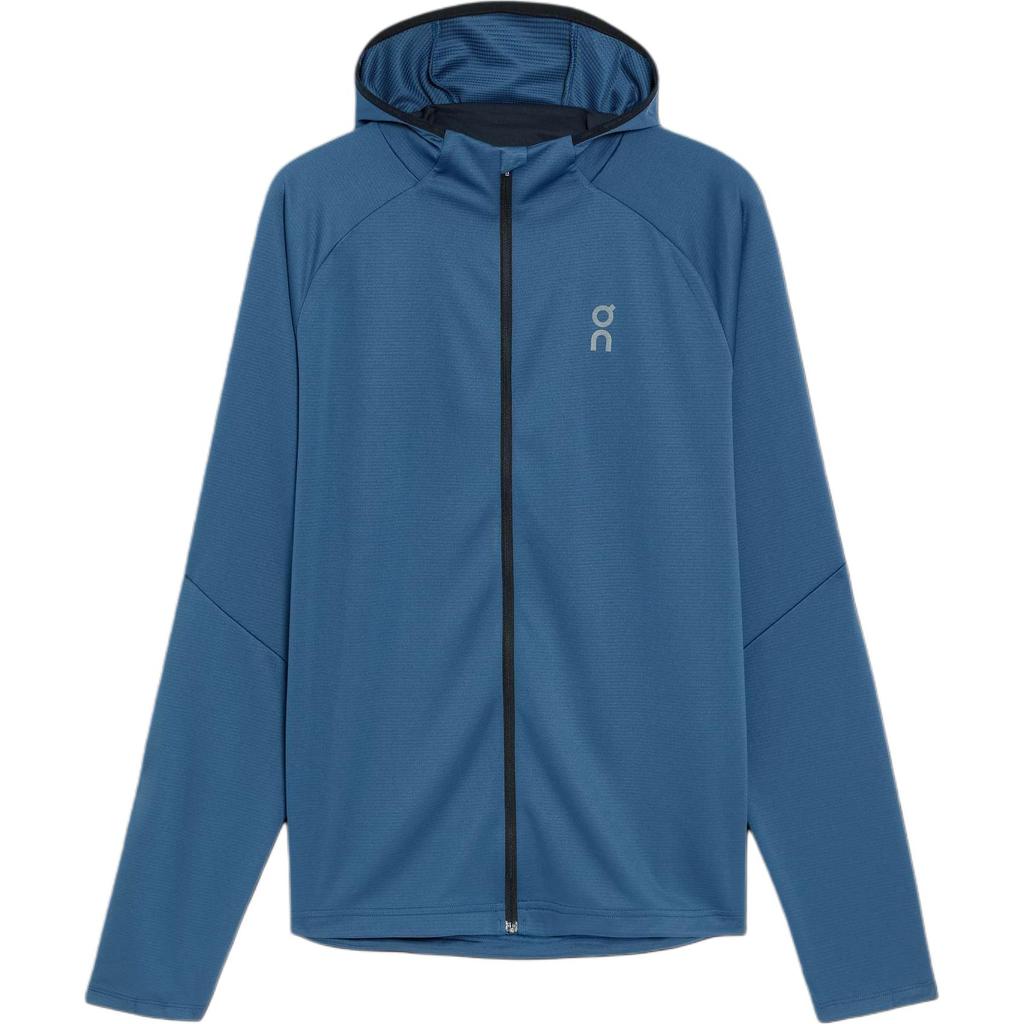 On Climate Zip Hoodie Warm Sweat-Wicking Hooded Lg Sleeve Jacket Men jackets Denim-Blue 1ME10250488