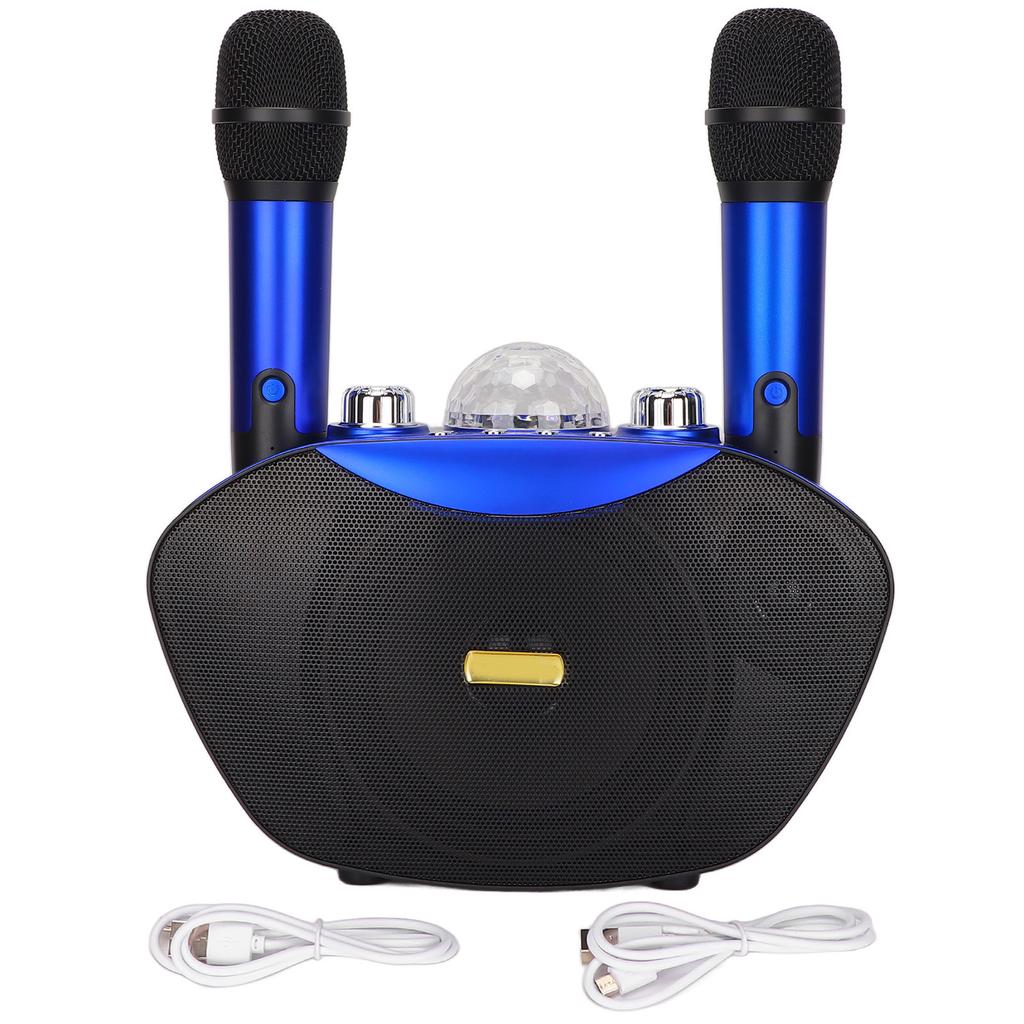 Bluetooth Karaoke Speaker Portable Colorful Light Karaoke Machine Set with 2 Wireless Mic for Party