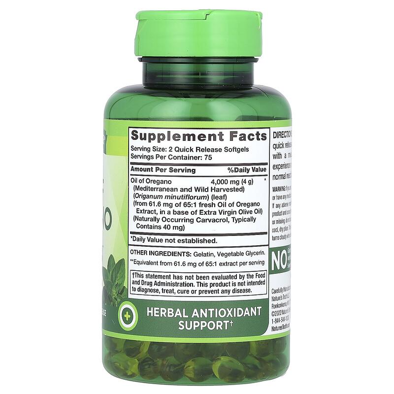 Vitamins, Oil Of Oregano, 2,000 mg, 150 Quick Release Softgels