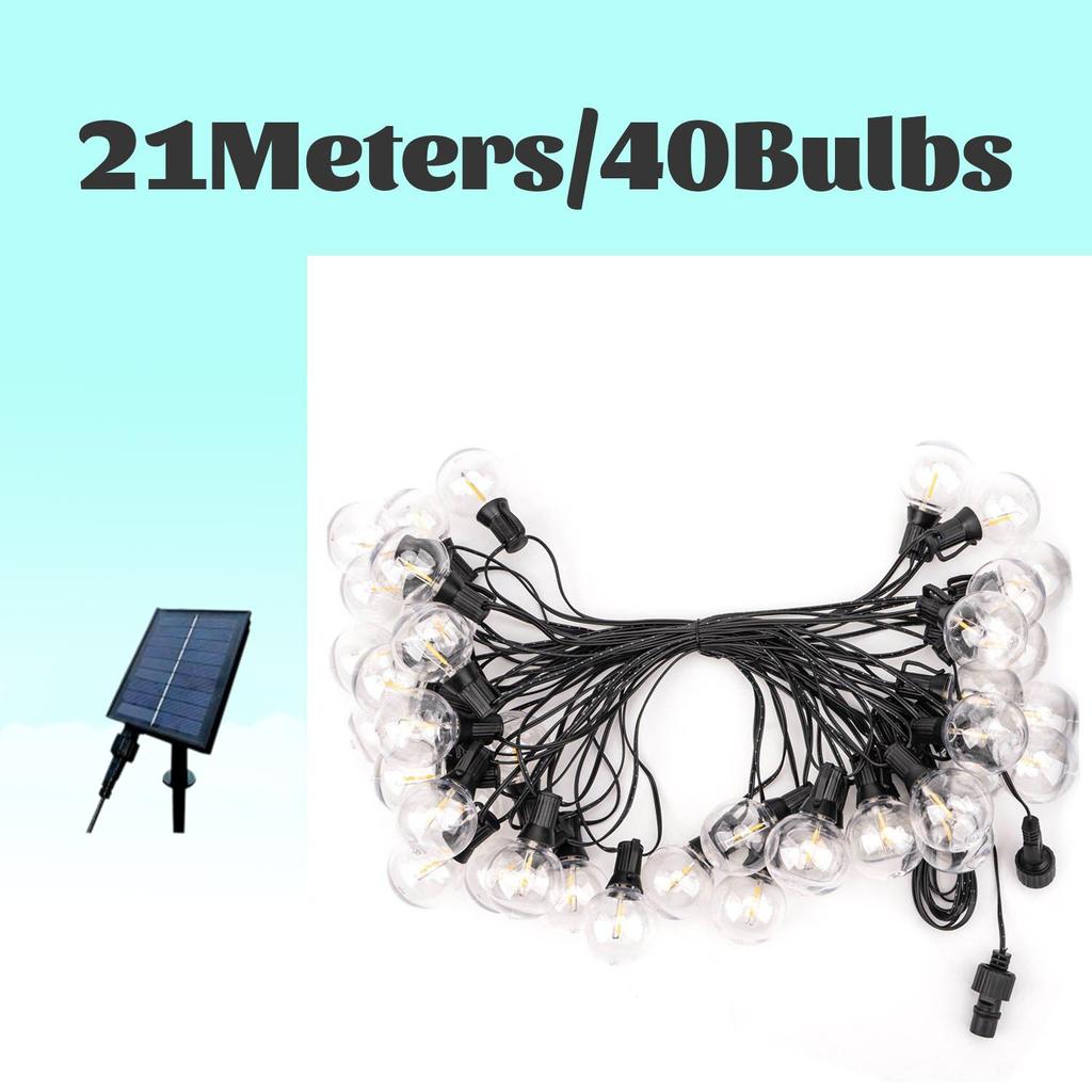 7/12M Solar Led G40 Globe Christmas Garland Street Fairy String Light Wedding Bulb Outdoor Lamp For Party Holiday Garden Light