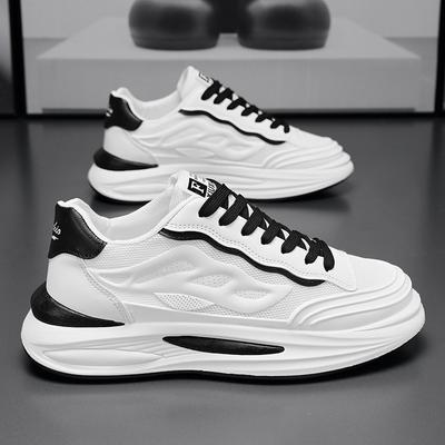 Heren Koreaanse Versie Trendy Veelzijdige Sport Casual Ademend Mesh Witte Schoenen Dad Shoes Anti-Slip Eigenschap Bovenwerk Synthetisch