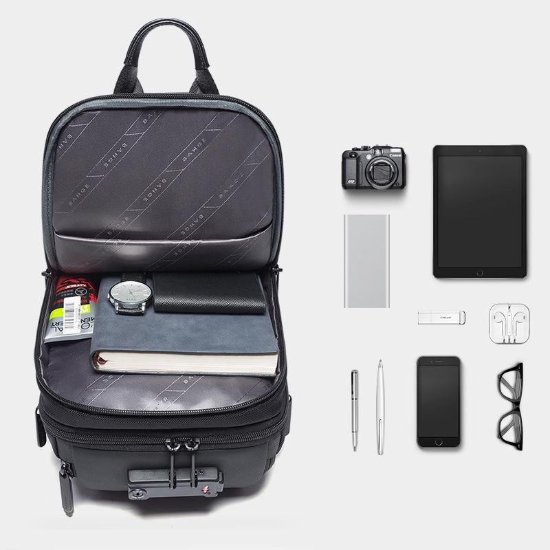 BANGE Men's Anti-theft Tech USB Crossbody Chest Bag