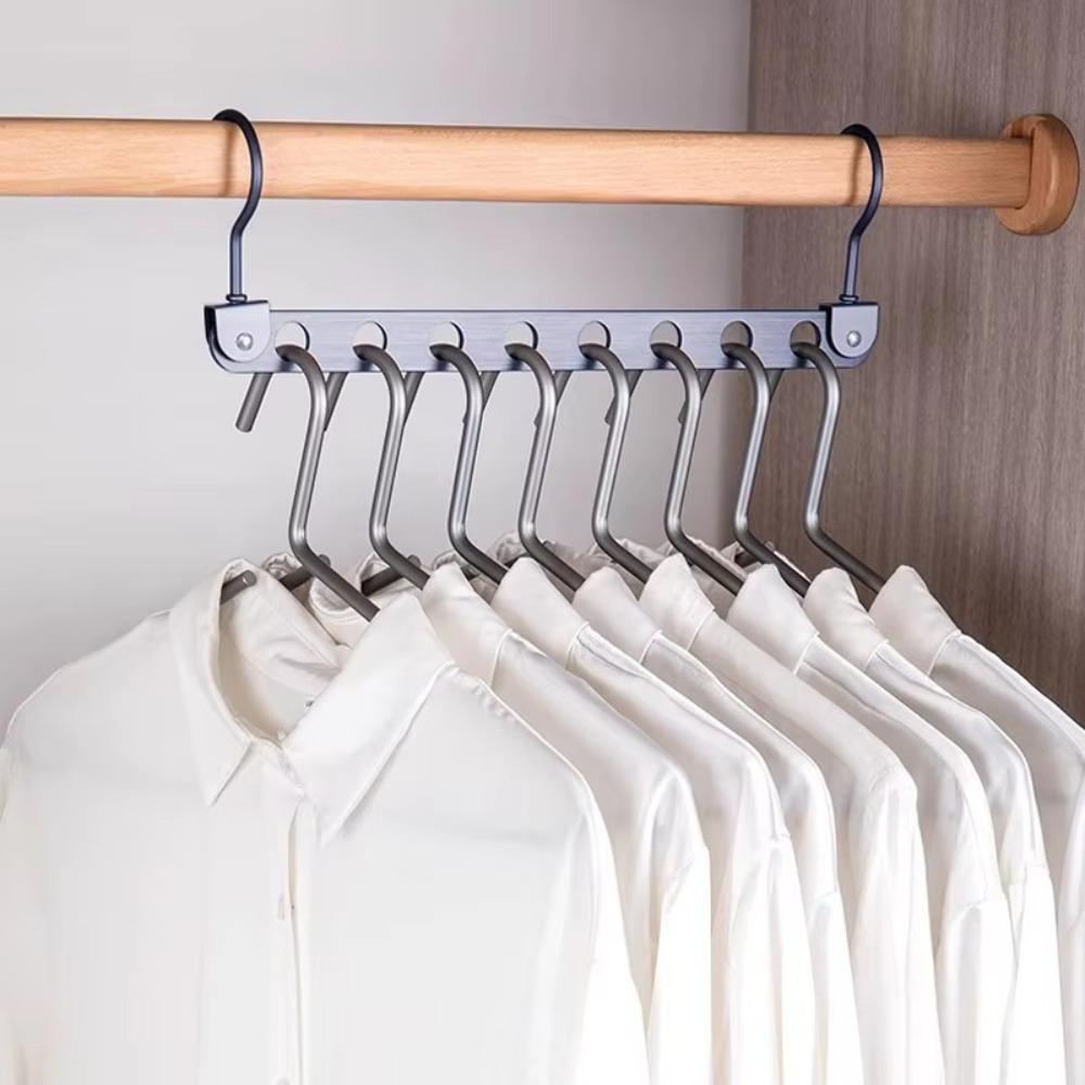 6/8 Holes Storage Rack Foldable Rotatable Wardrobe Space Saver Space Saving Design Metal Material Magic Metal Hangers