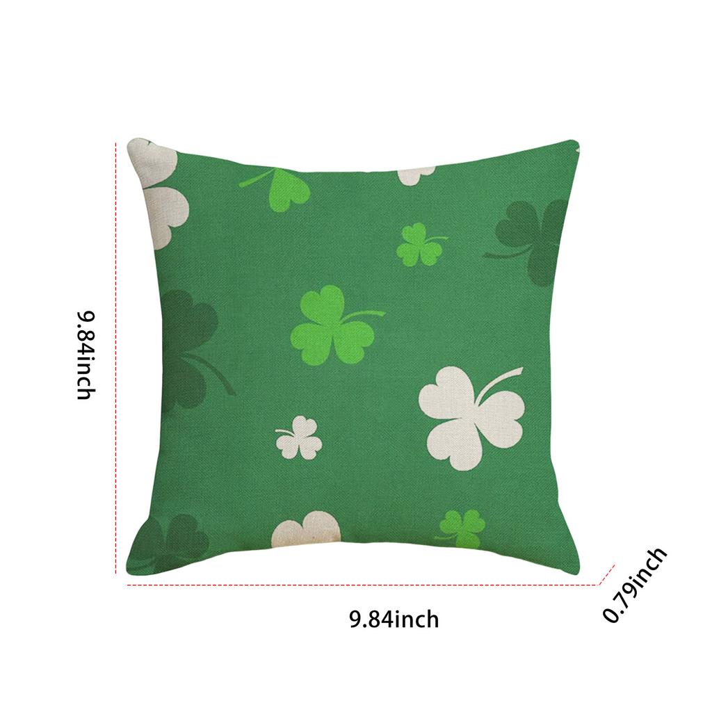 NEW St Patricks Day Four-Leaf Throw Pillow Cover Multi-Purpose Green Plant Pattern Cushion Sleeve for Sofa Living Room Couch Bed