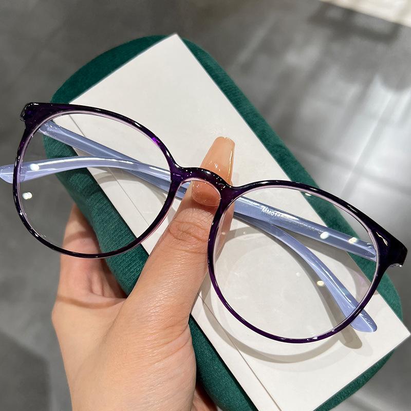 Anti-blue Light Myopia Glasses for Wowen Round Finished Eyewear Retro Clear Lens Short-sighted Eyewear Diopter 0 To -4.0