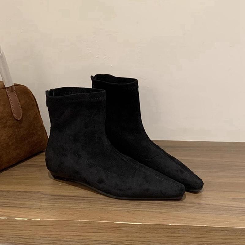 Fashion SUOJIALUN Winter New Brand Women Ankle Boots Fashion Square Low Heel Casual Short Boots Back Zip Ladies Dress Chelsea Boost