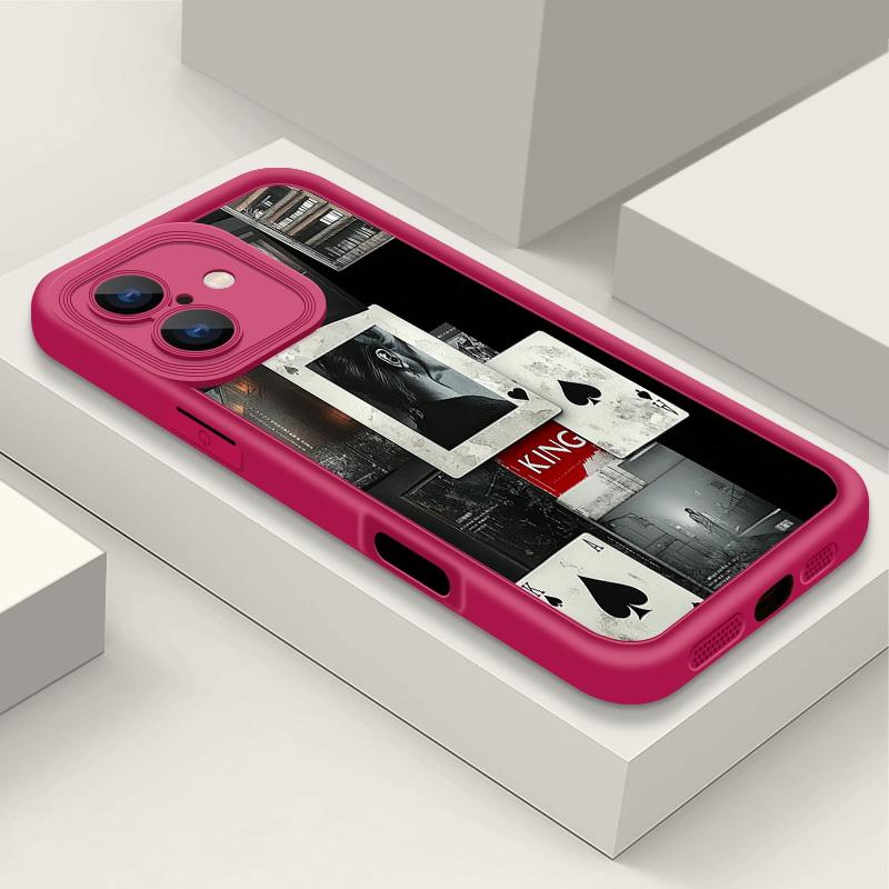 Мягкий силиконовый чехол с рисунком туза пик для iPhone 16 Pro Max 15 Plus 14 13 Pro 12 — фото 18