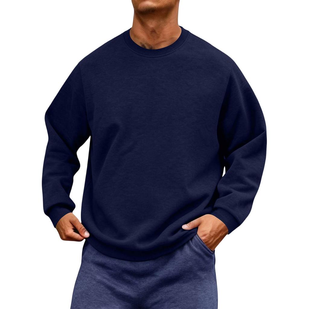 Men's Neck Long Sleeve Loose Fit Sweatshirt for Casual Daily Wear