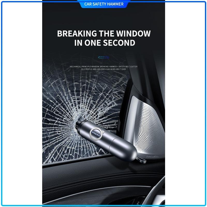 For Volvo XC90 XC60 XC70 XC40 V90 V60 V40 C70 C30 S80 Car Logo Car Safety Hammer Emergency Window Breaker Seat Belt Cutting Machine