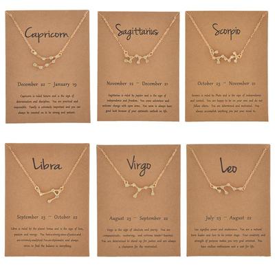 Golden Starry Sky Constellation Rhinestone Necklace: Personalized Zodiac Clavicle Chain