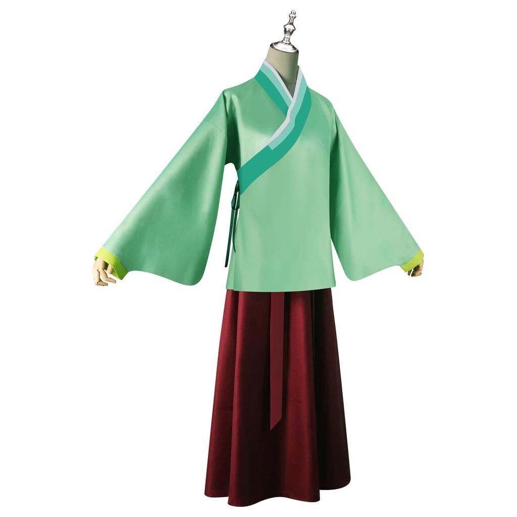 Medicine House Girl Whispering Cat Cos Taking Green Hanfu Kimono Medicine Girl Whispering Stage Playing Anime