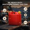 Gas Container 10L Capacity Heavy Duty Multifunctional Built in Oil Pipe Thickened HDPE Gas Can Fuel Container Jug