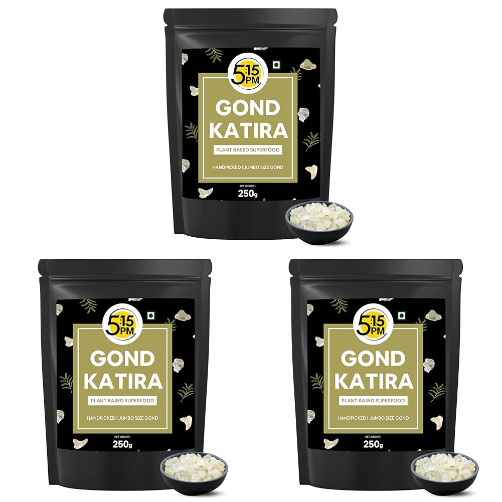 5:15 PM Gond Katira Pure Natural Edible Gum 250 g X Pack Of 3 For Traditional Sweets Drinks Cooking And Laddu Recipes