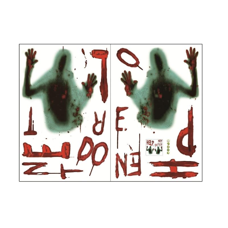 Creative Halloween Window Stickers PVC Decals Scary Automobile Exterior Deco