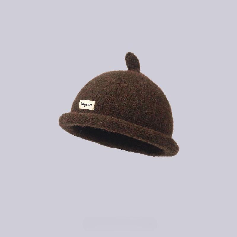 1pc Warmth Knitted Bucket Hat,unisex Leisure Warmth Breathable Pullover with Brim for Outdoor Activities,daily Commute,holiday