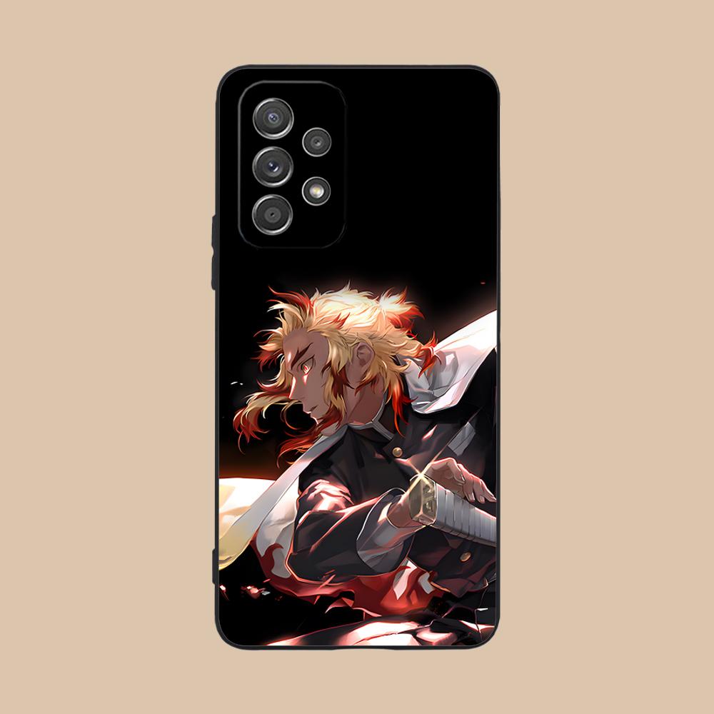 Demon Slayer Rengoku Phone Case for Samsung Galaxy A73 72 71 70 56 55 54 53 52 36 35 34 23 16 15 5G Colour Printing Cover Luxury