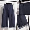 DIMANAF 2026 Autumn New Plus Size Women Waist Elastic Wide Leg Denim Long Pants Casual Loose Trousers