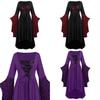 Ladies Gothic Cosplay Dress Polyester Fabric With Skull Pattern And Large Swing Skirt
