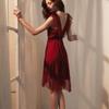 Pure Desire Style Satin Slip Nightdress Sexy Backless Lace Bow Polka Dot Lingerie Women