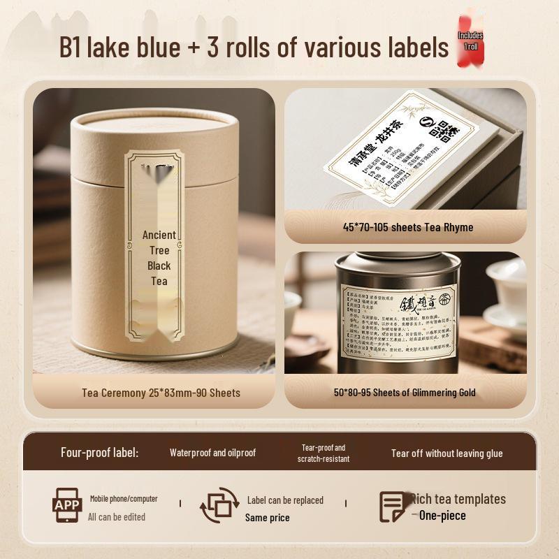 Jingchen B1 Thermal Label Printer for Food, Barcode, and Clothing Tags.