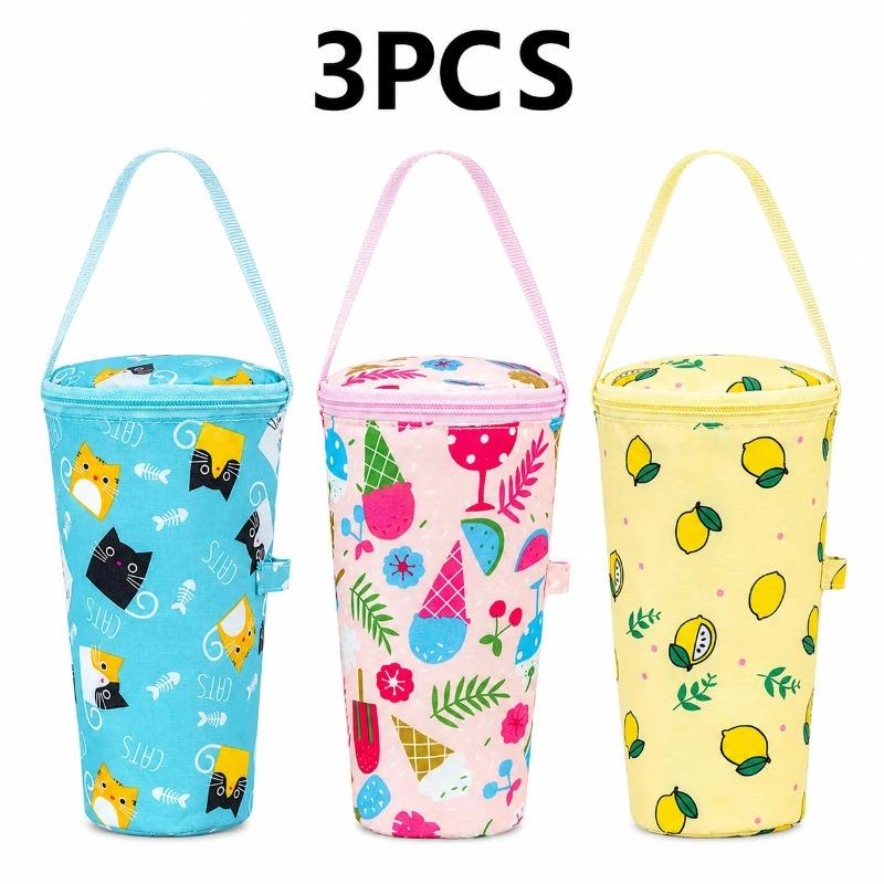 Insulated Milk Tea Carrying Bag Portable Drink Cup Cover Heat Preservation Tote Pouch for Coffee Juice Camping Outdoor Daily Use