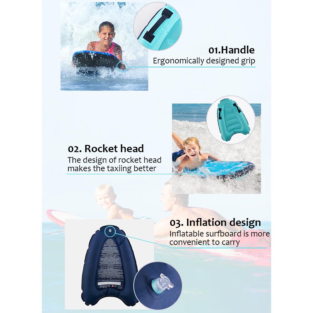 Portable Inflatable Surfboard Swimming Pool Float Beach Float Lounger Raft Float Water Surfboard
