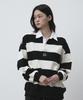THE GREEN LAB Striped Rugby Collar Sweatshirt [Black]