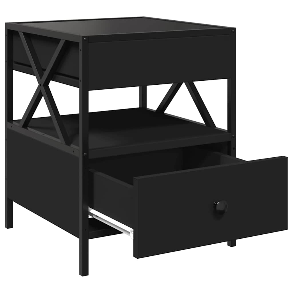 Infinity LED Coffee Table in Black 40 x 40 x 51 cm