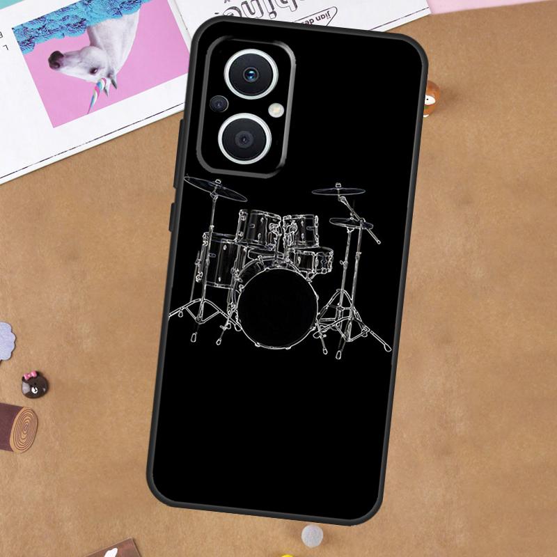 Musical Instrument Drum For OPPO Reno 11F 12F 13F 14F 10 11 12 13 14 Pro 7 8 Lite 8T OPPO Find X5 X6 X8 X9 Pro Case