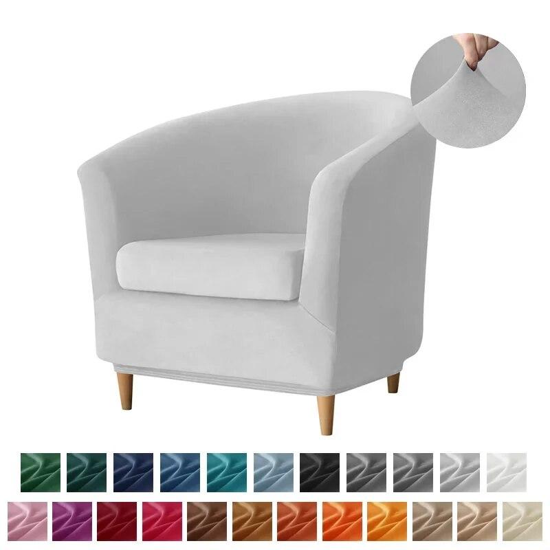 Velvet Club Bath Tub Armchairs Covers Solid Color Single Sofa Slipcover Stretch Couch Cover for Bar Counter with Seat Covers