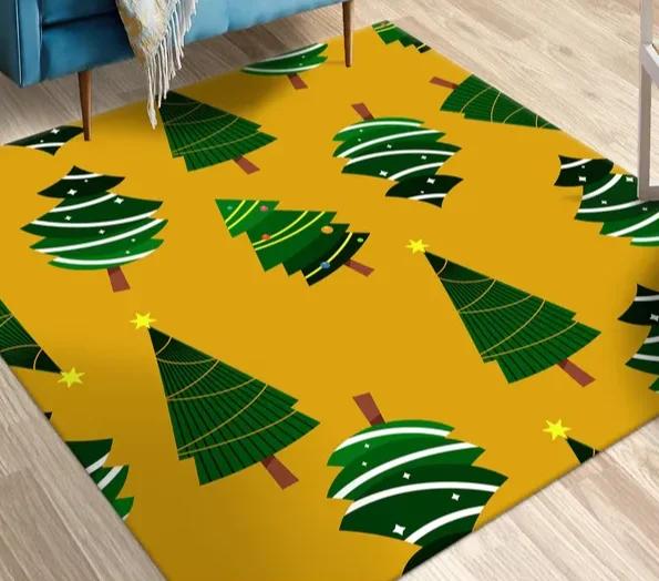 Regal Christmas Tree Poinsettia Rug Vintage Xmas Home Decor Cozy Winter Decor Festive Cottagecore Rustic Holiday Traditional