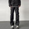 Japan Men's Y2K Striped Trousers Zip Up Cargo Wide Leg Pants Streetwear Sweatpants Jogging Men Track Pants Techwear