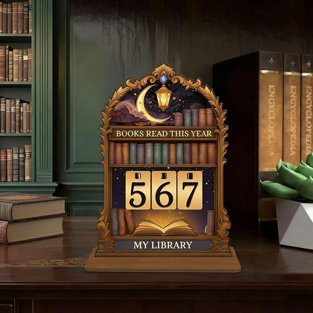 New Wooden Books Read Tracker Book Lovers Gift Reading Counter Books Read This Year Reading Tracker Signage Home Library Decor