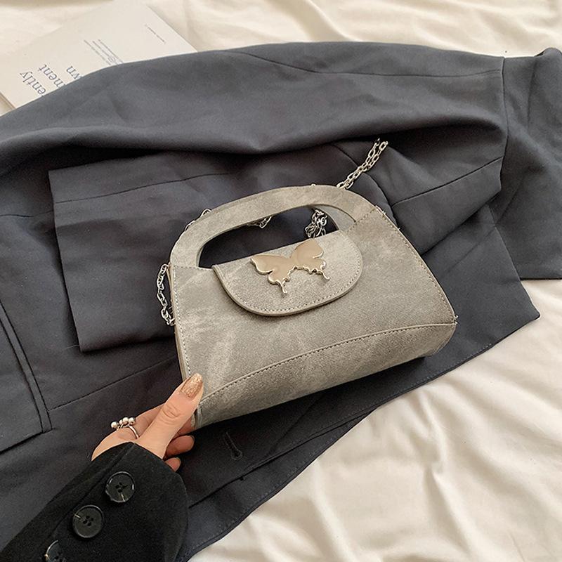 

Popular messenger small square bag female niche retro 2024 summer new casual trend bow shoulder bag female сірий колір