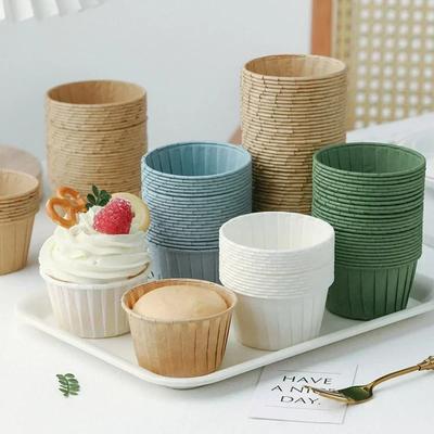 Neu 50 Stück Muffin Cupcake Papierbecher Ölfest Cupcake Förmchen Backbecher Tablett Hülle Caissettes Cupcake Wrapper Papier Hochzeitsparty