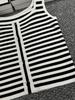 Xiangjia Striped Square Neck Knit Vest - Slim Fit Summer Top