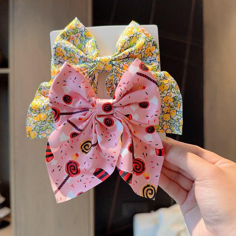 2PCS/Lot Solid Color Grosgrain Ribbon Hair Bows Boutique Hair Clip For Girls Hairgrips New Headwear Kids Hair Accessories Gift