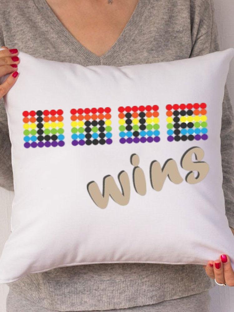 Rainbow Love Wins Pillow Cover for New Couple Bedroom Home Decor Love Pillowcase Tic Tac Toe Love Wedding Gift Pillows 45*45CM