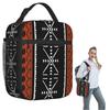 Afrikanische Bogolan Afrika Ethnische Stammeskunst Isolierte Lunchtasche für Damen Kinder Tragbare Lebensmittelboxen Thermische Lunchbox Tragetasche