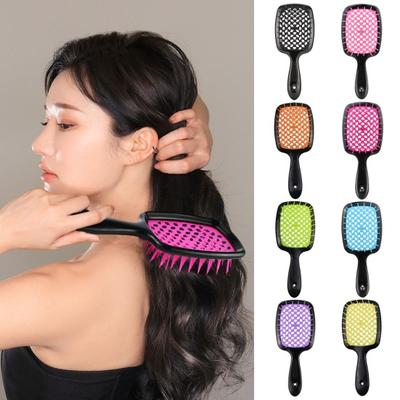 Detangling Hair Brush Hollow Ergonomic Handle Scalp Massage Women Girls Wet Dry Long Curly Fluffy Hair Styling Comb Hairdressing Tool