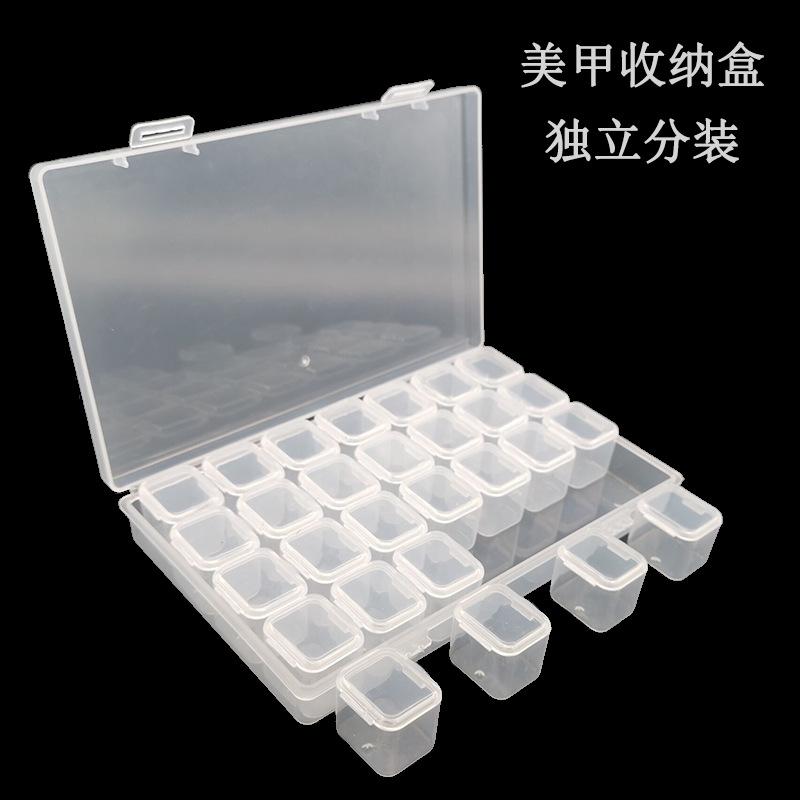 28/56 Grids DIY Diamond Jewelry Storage Box Grids Clear Nail Art Rhinestones Tools Display Storage Case Organizer Box