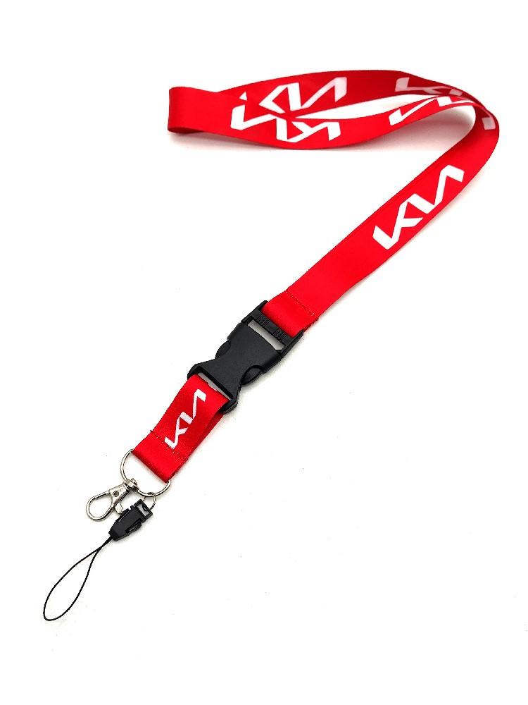 ABCDEK1 Car Keychain Neck Wear ID Card Pass Lanyard Black Nylon Long Keyring Ribbon For KIA KN Ceed Sportage Soul Sorento Optima Picanto