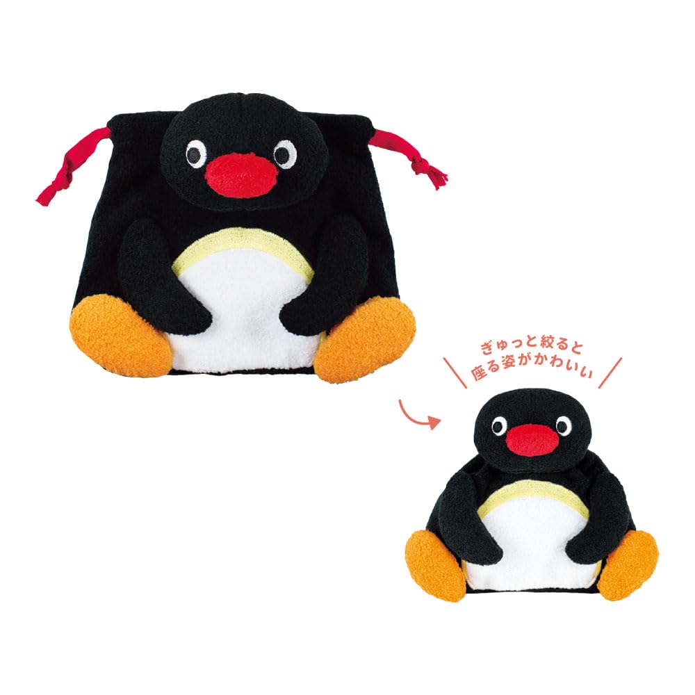 T's Factory Pingu Plush Drawstring Bag - Pingu (approx. H160 x W170 x D60mm) PI-5530523PI